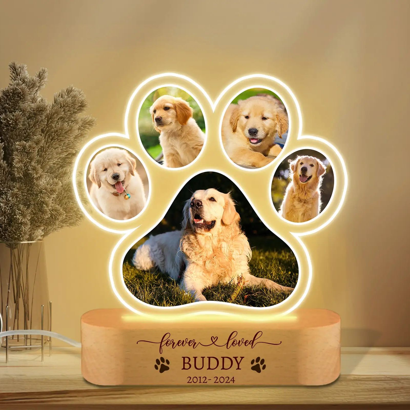 Pet Portrait Custom - Custom Dog Photo Night Light Pet