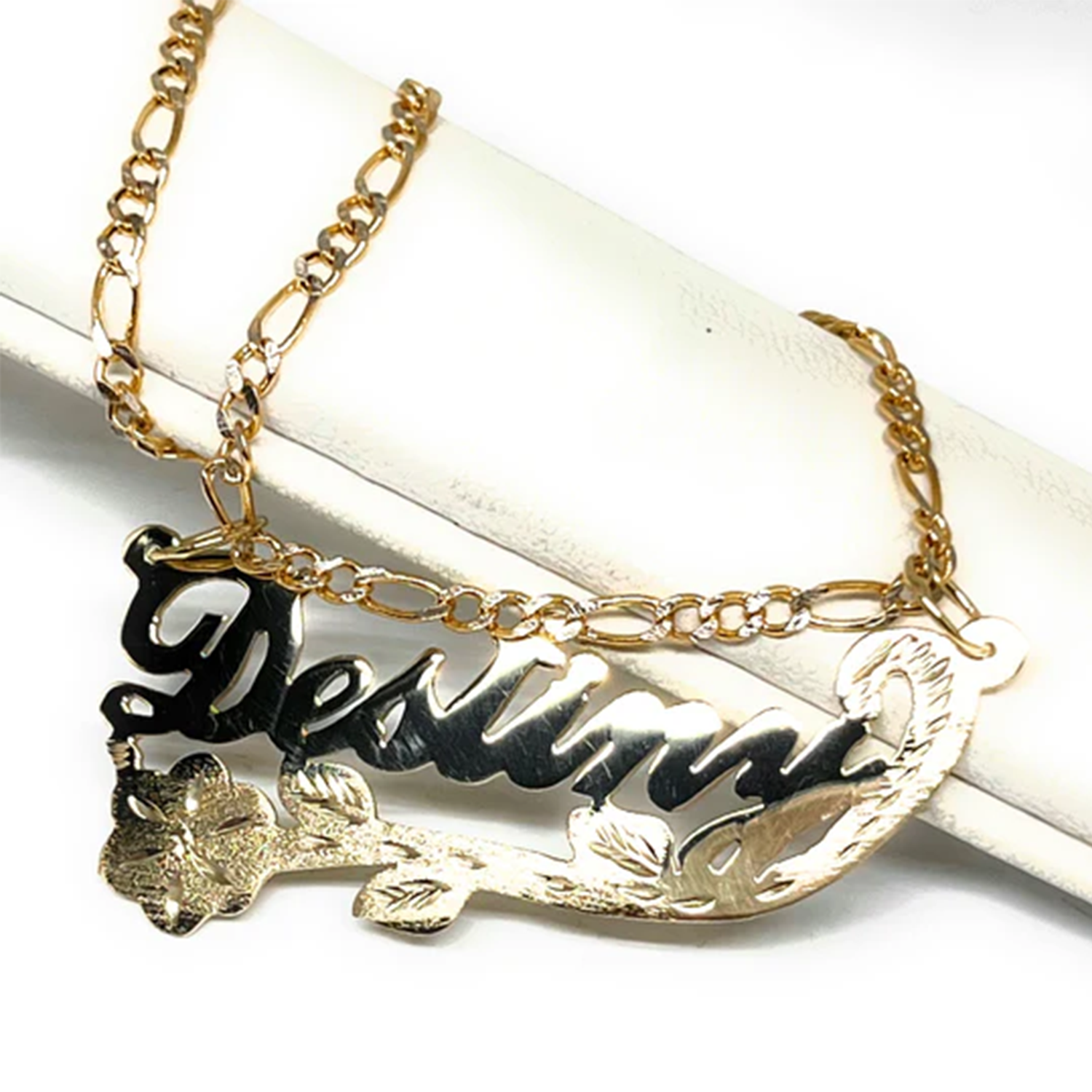 Birth Flower Necklace - Custom Name Jewelry Retro Style Rose