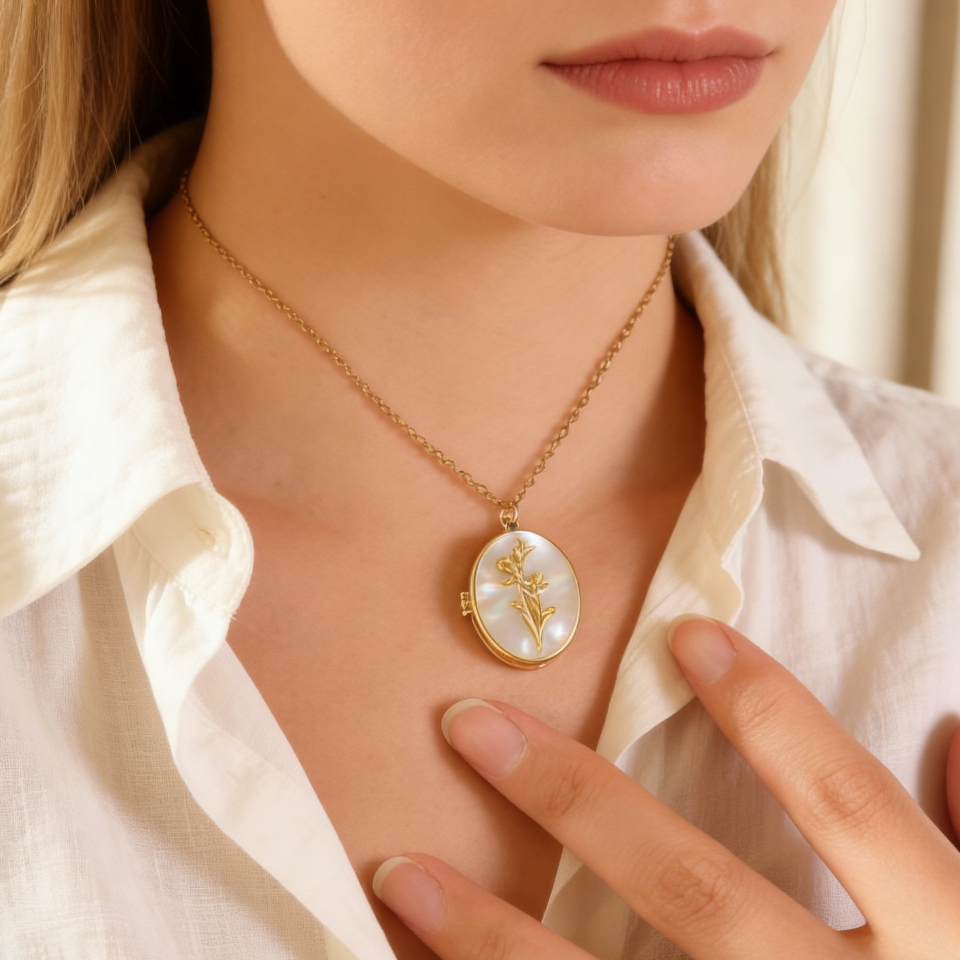 Diamon Birth Flower Custom Col - Birth Flower Necklace ulasan dan harga