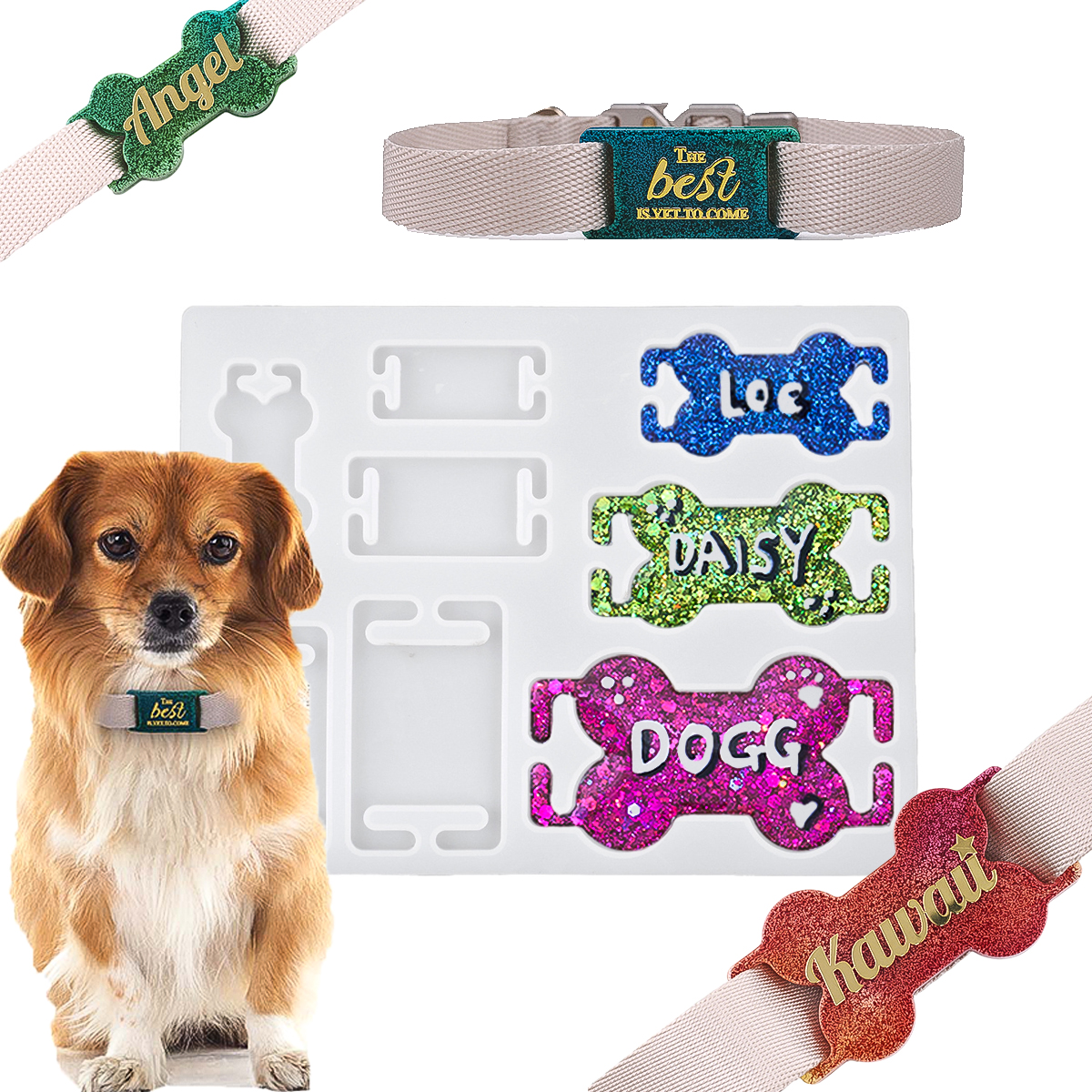 DIY Cat Dog ID Tag Silicone Mo - Pet Portrait Custom ulasan dan harga