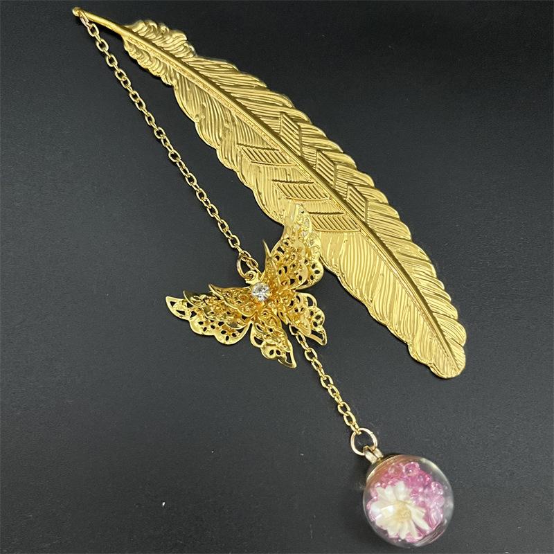 1PC Metal Bookmark Creative Im - Dried Flower Bookmark ulasan dan harga