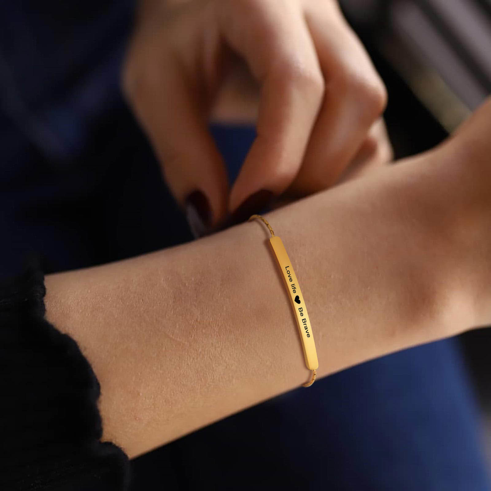 Personalized Engraved Bar Brac - Coordinates Bracelet ulasan dan harga