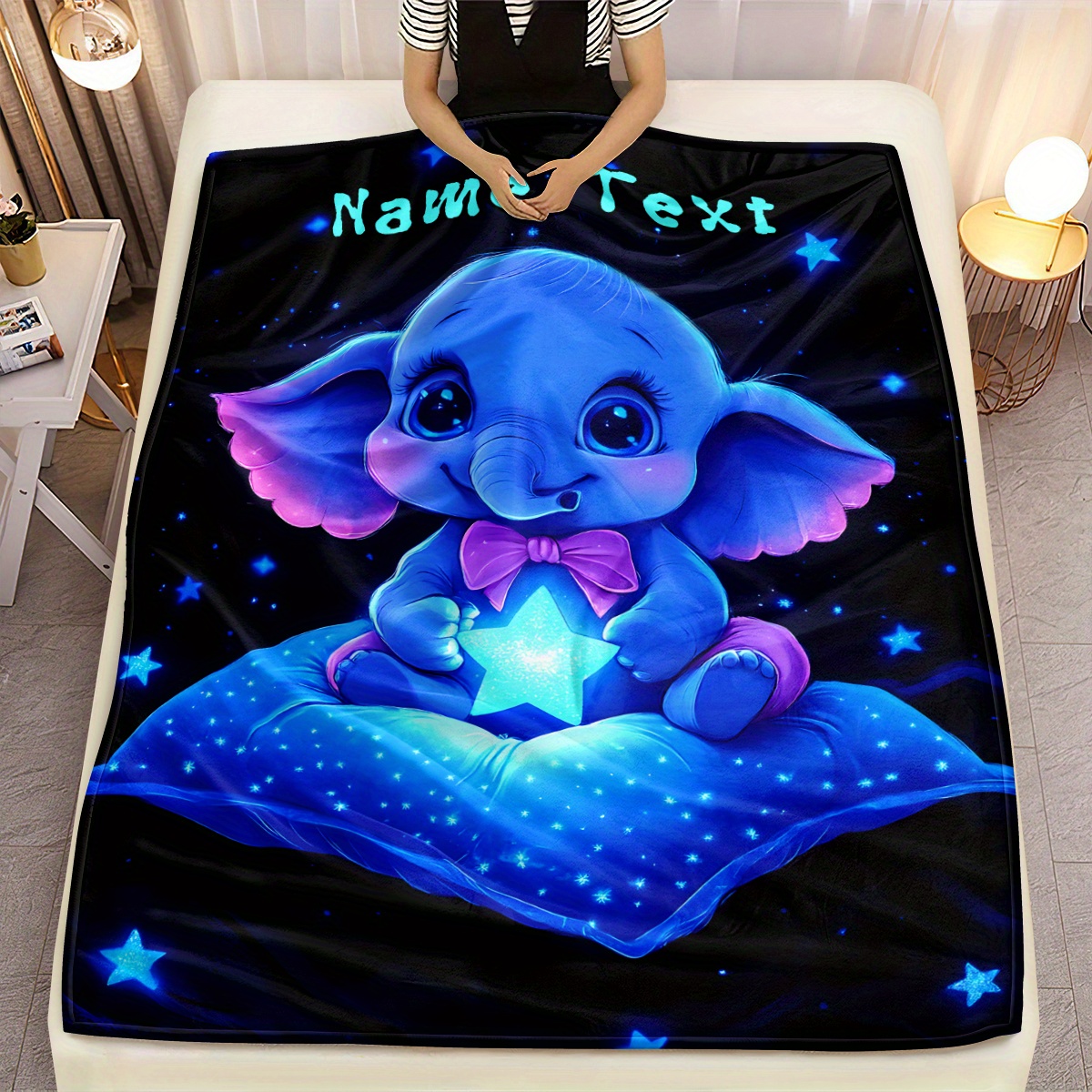 Personalized Cute Blue Elephan - Custom Night Sky ulasan dan harga