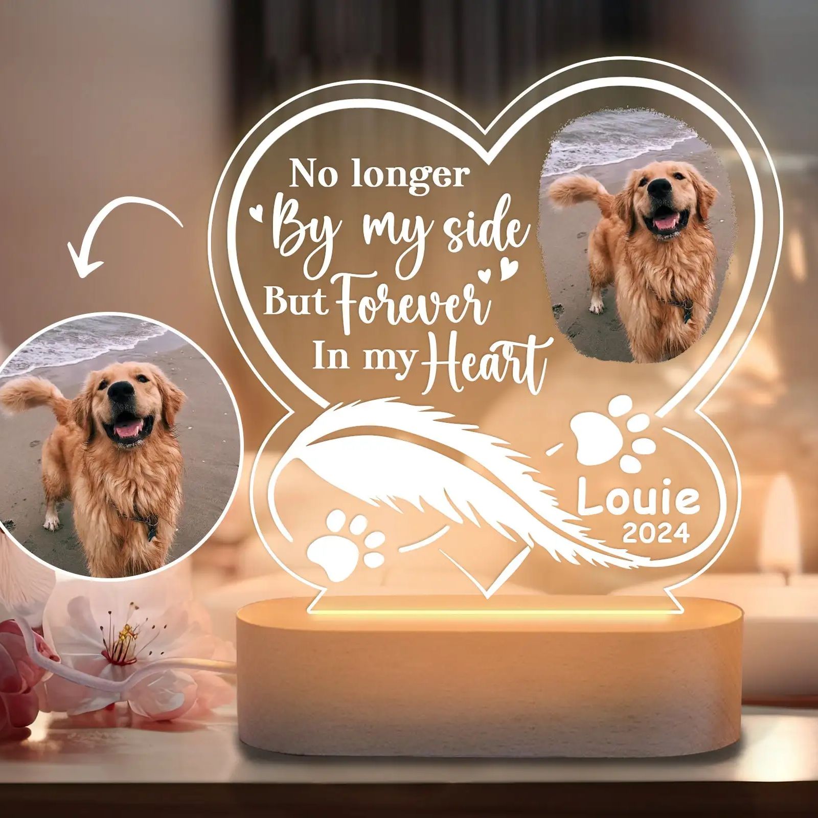 Custom Dog Photo Night Light P - Pet Portrait Custom ulasan dan harga