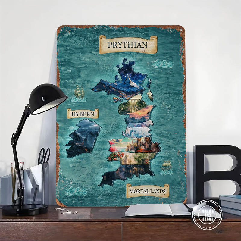 Fantasy Map of Prythian and Hy - Custom Map Poster ulasan dan harga