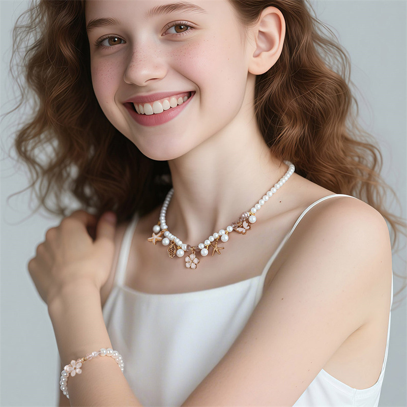 2pcs/set Ocean & Garden Faux P - Coordinates Bracelet ulasan dan harga