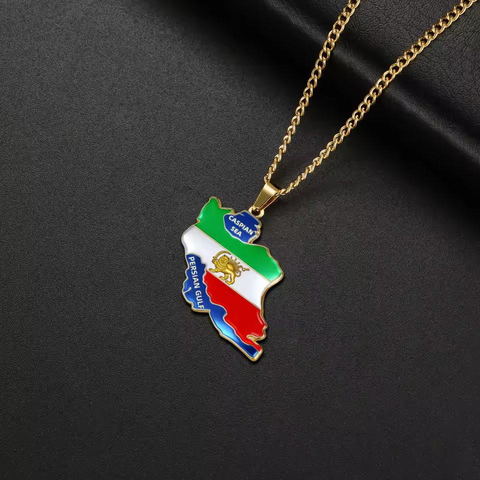 Lucktune Iran Map Pendant Neck - Custom Star Map ulasan dan harga