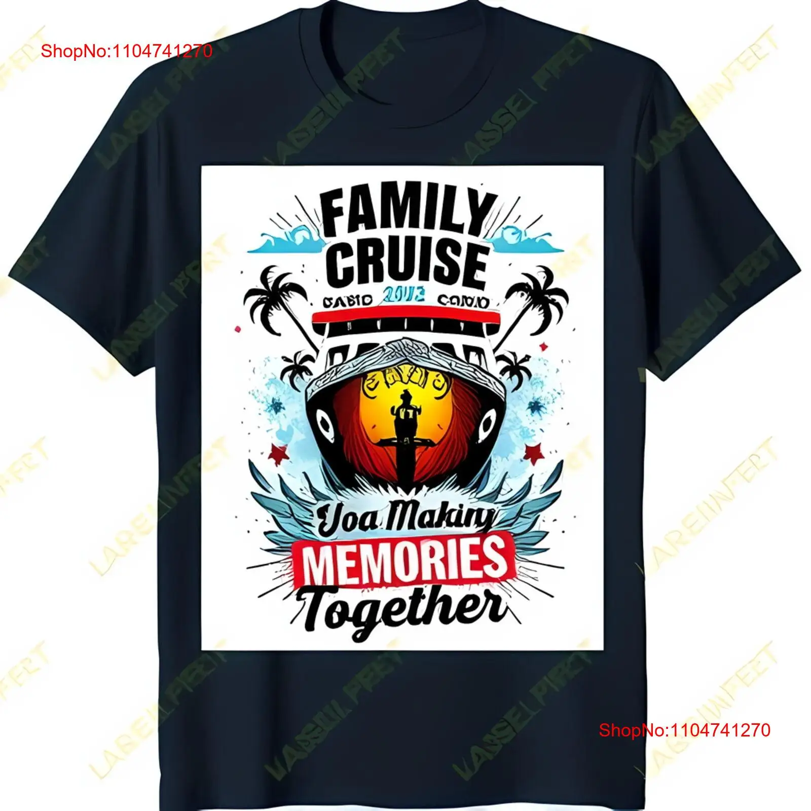 Dark Blue Family Cruise T Shir - Family Tree Print ulasan dan harga