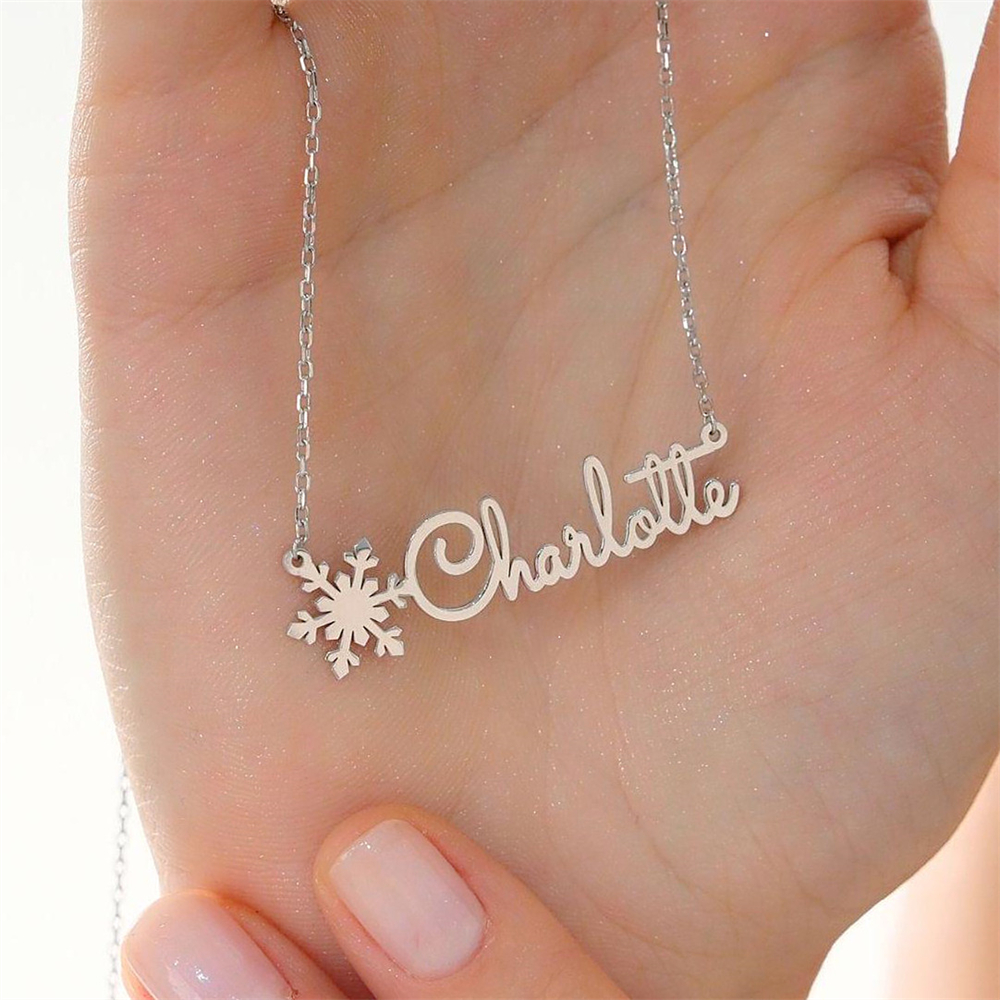 Custom Simple Name Necklace St - Birth Flower Necklace ulasan dan harga