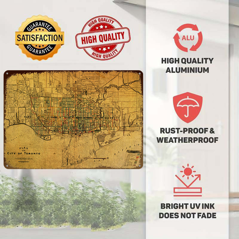 Vintage Street Map of Toronto  - Custom Map Poster ulasan dan harga