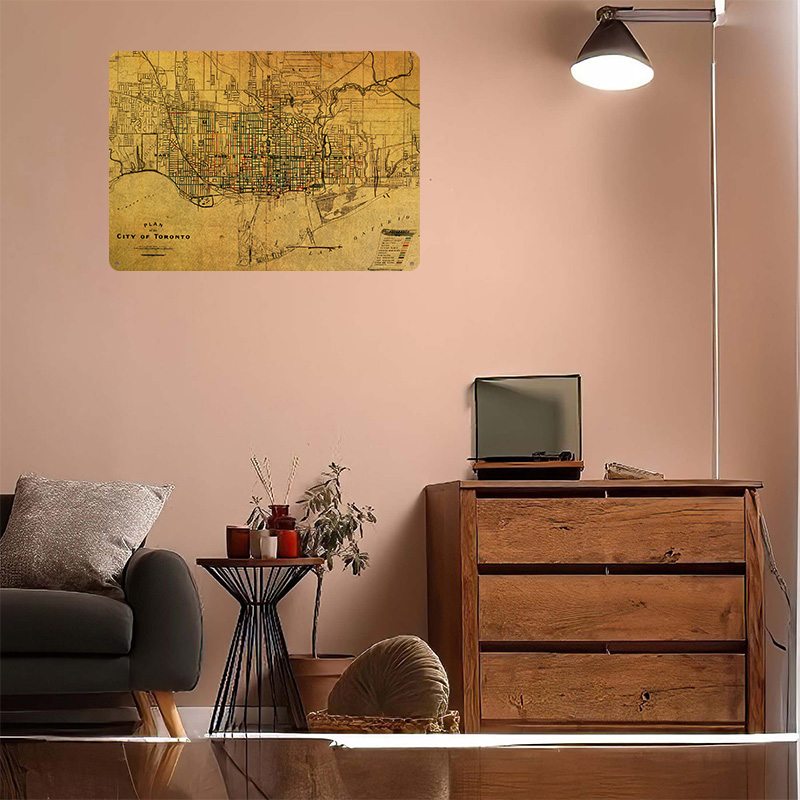 Vintage Street Map of Toronto  - Custom Map Poster ulasan dan harga