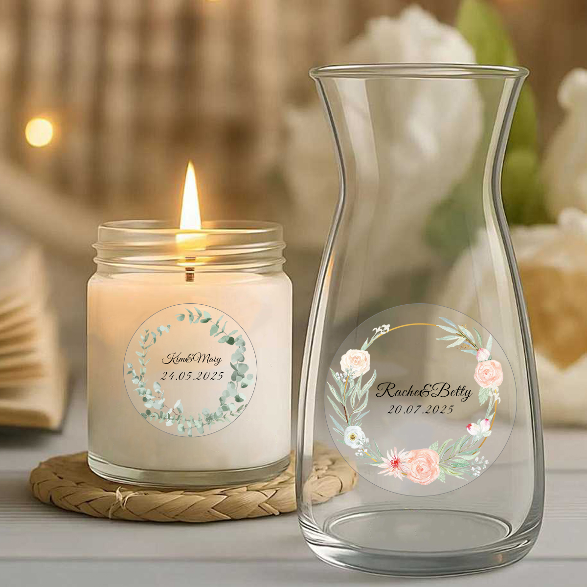 54-540Pcs Clear Personalized W - Personalised Candle Label ulasan dan harga
