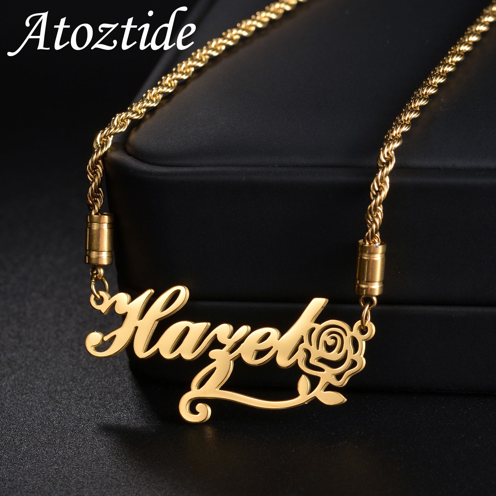 Atoztide Personalized Custom N - Birth Flower Necklace ulasan dan harga