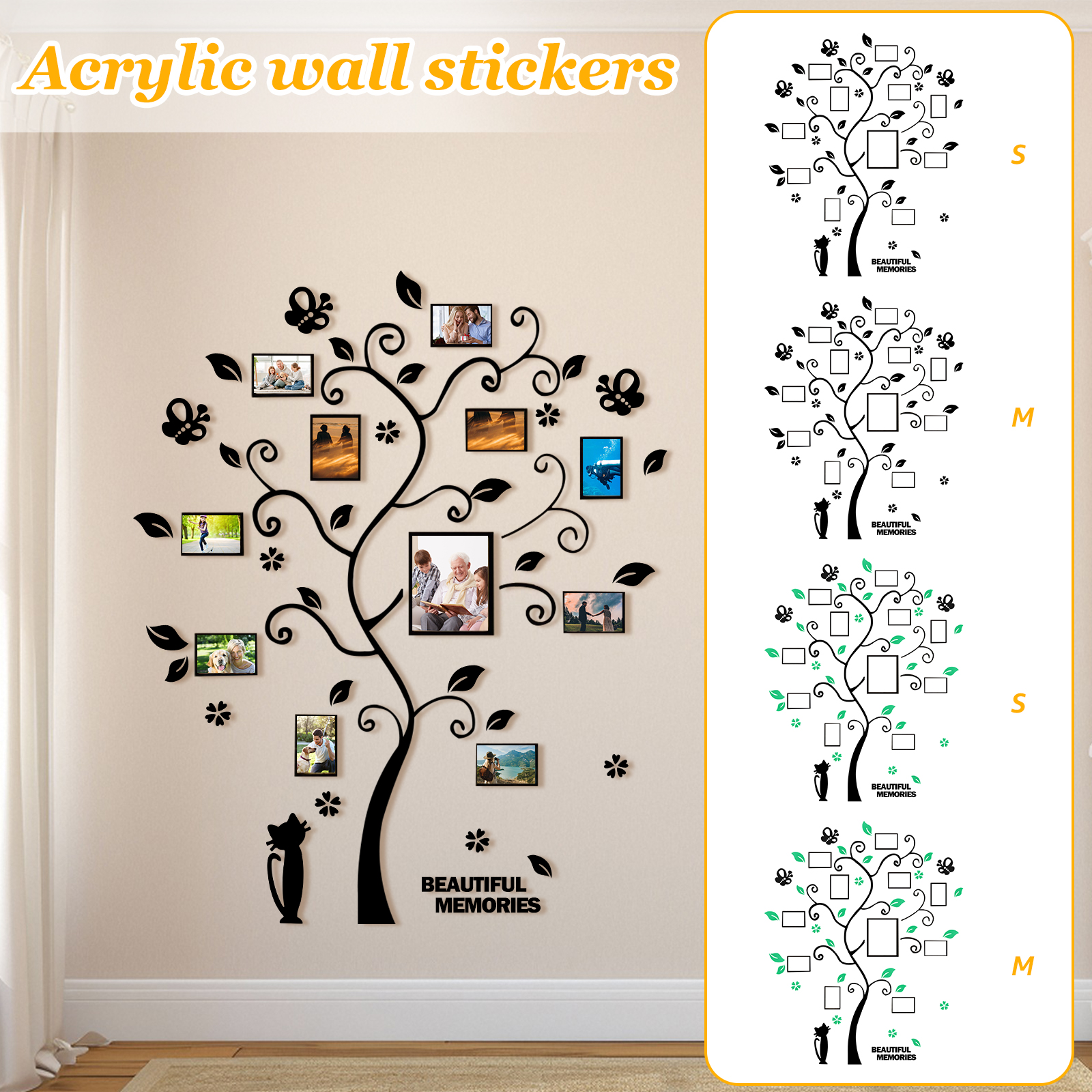 1Pc Picture Frames Tree Acryli - Family Tree Print ulasan dan harga