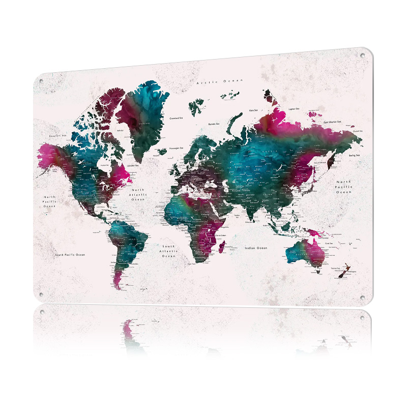 Detailed World Map Iskha Light - Custom Map Poster ulasan dan harga