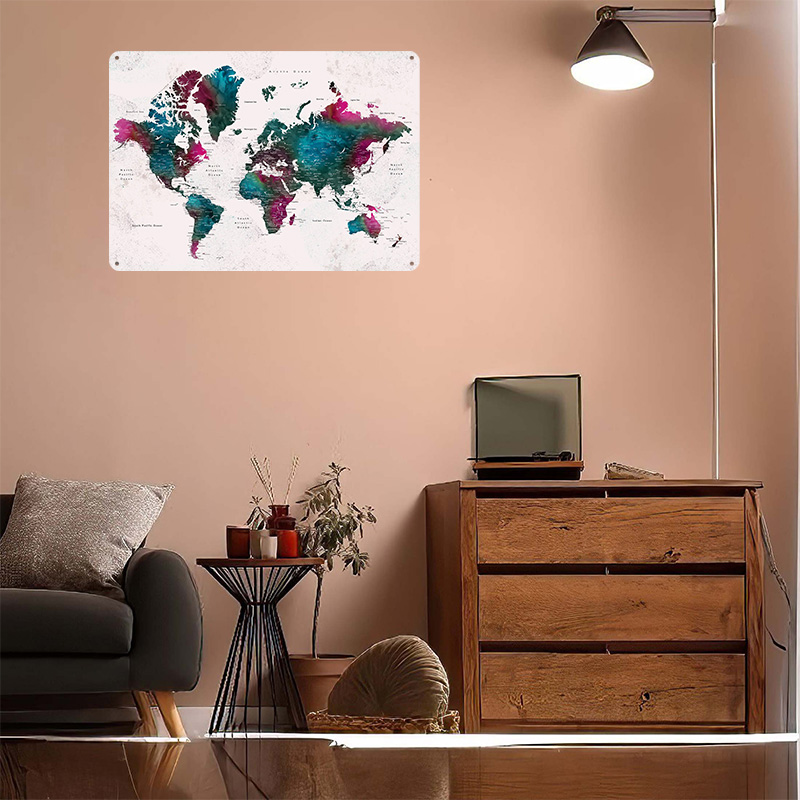 Detailed World Map Iskha Light - Custom Map Poster ulasan dan harga