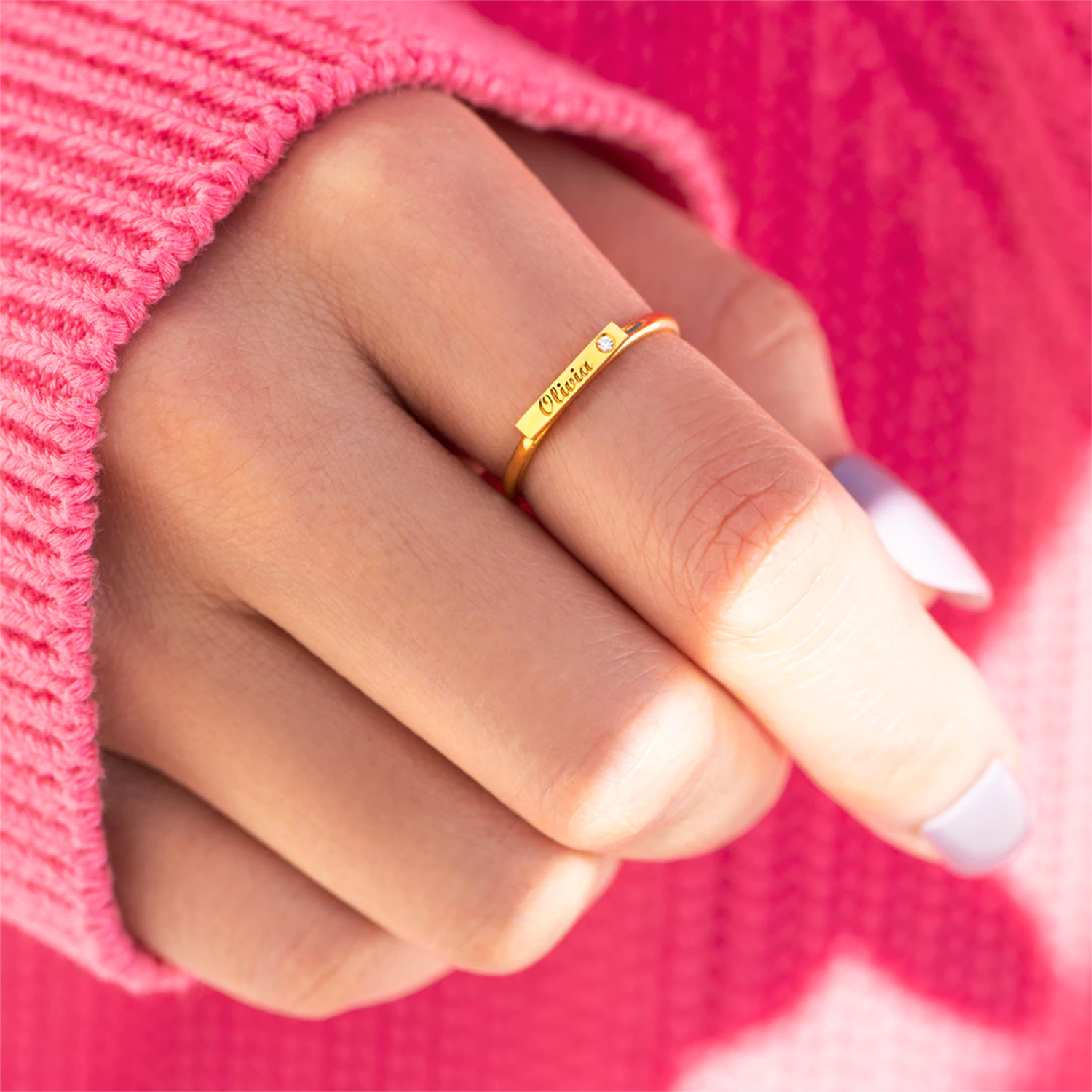 PERSONALIZED ENGRAVED MINIMALI - Initial Ring Custom ulasan dan harga