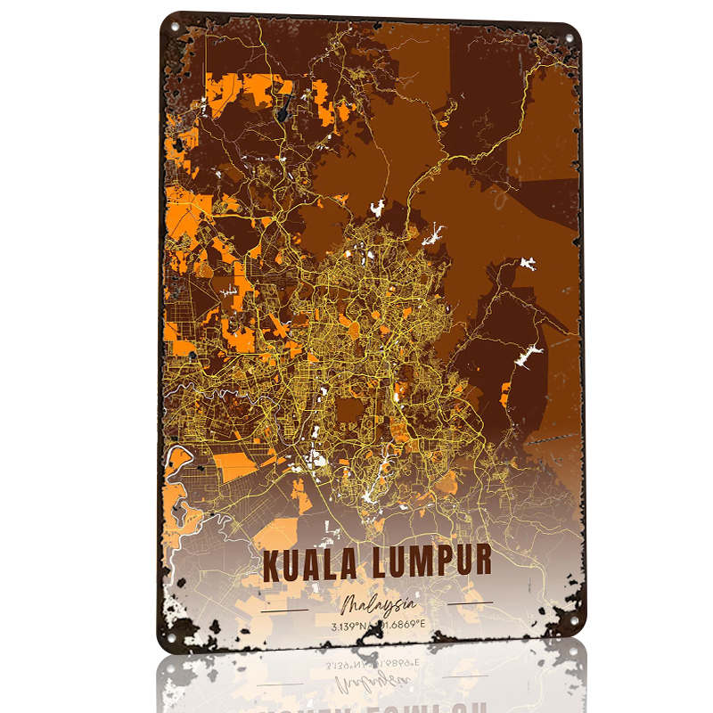 Kuala Lumpur Map Art Printed P - Custom Map Poster ulasan dan harga