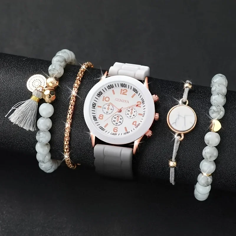 5pcs/Set Chic Women's Quartz W - Coordinates Bracelet ulasan dan harga