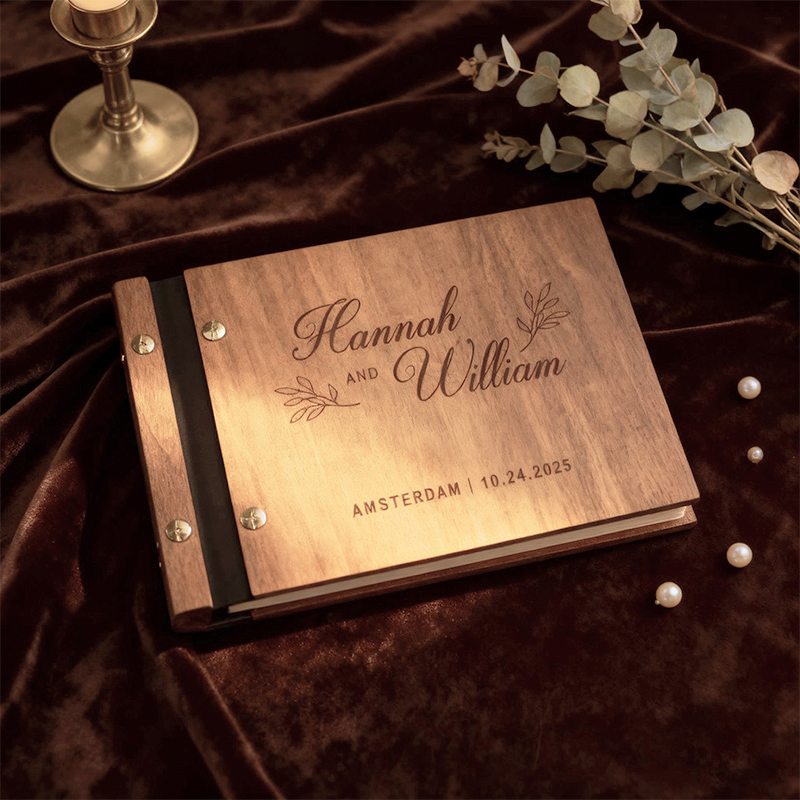 Personalized Wooden Wedding Gu - Custom Photo Book ulasan dan harga