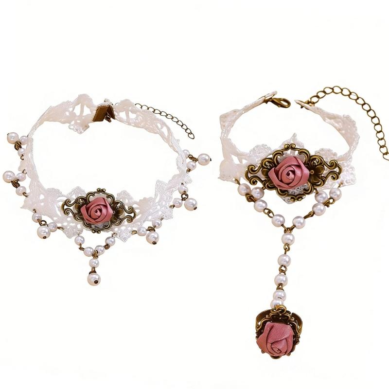 J78F Lace Necklace And Coordin - Coordinates Bracelet ulasan dan harga