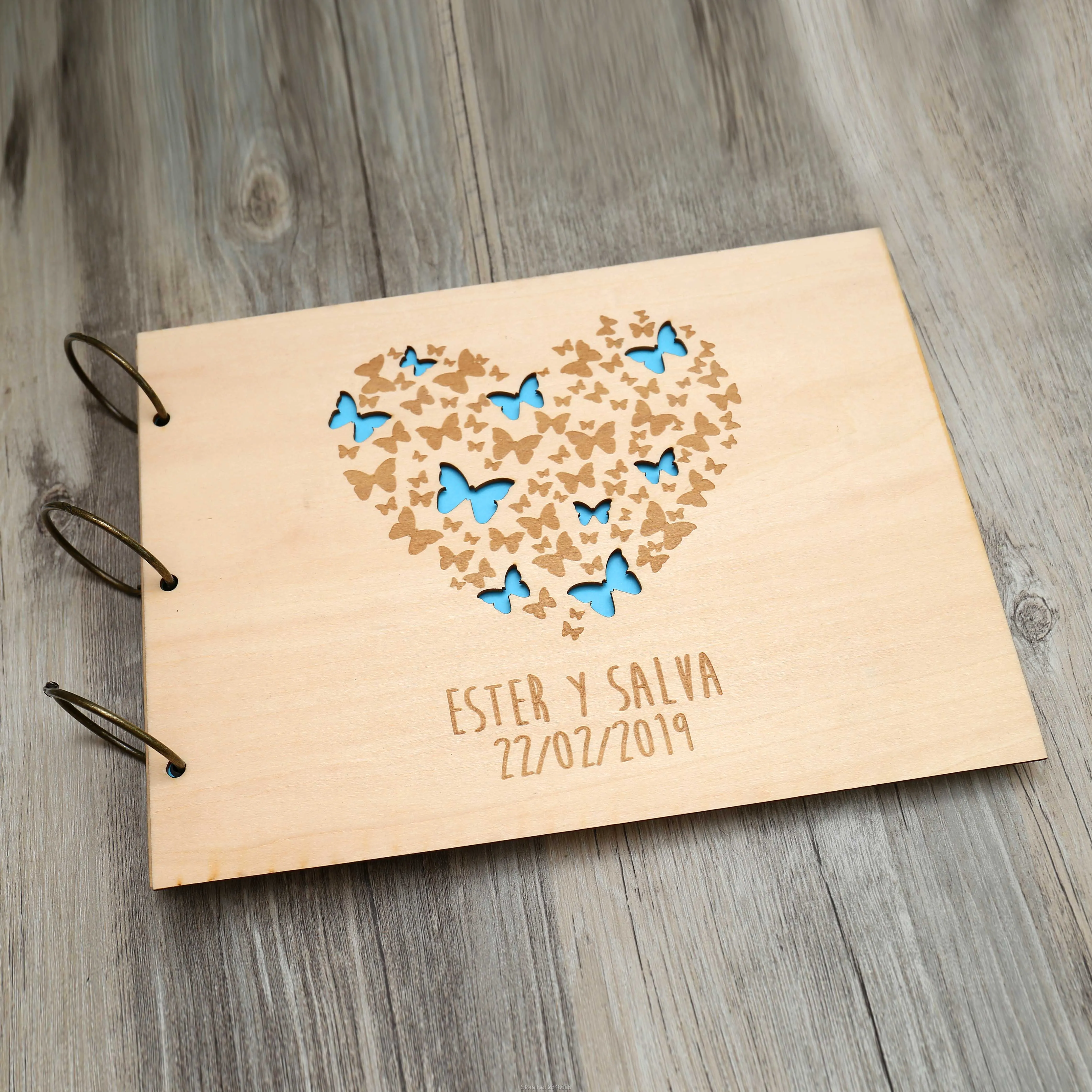 Rustic engraved  Heart  weddin - Custom Photo Book ulasan dan harga